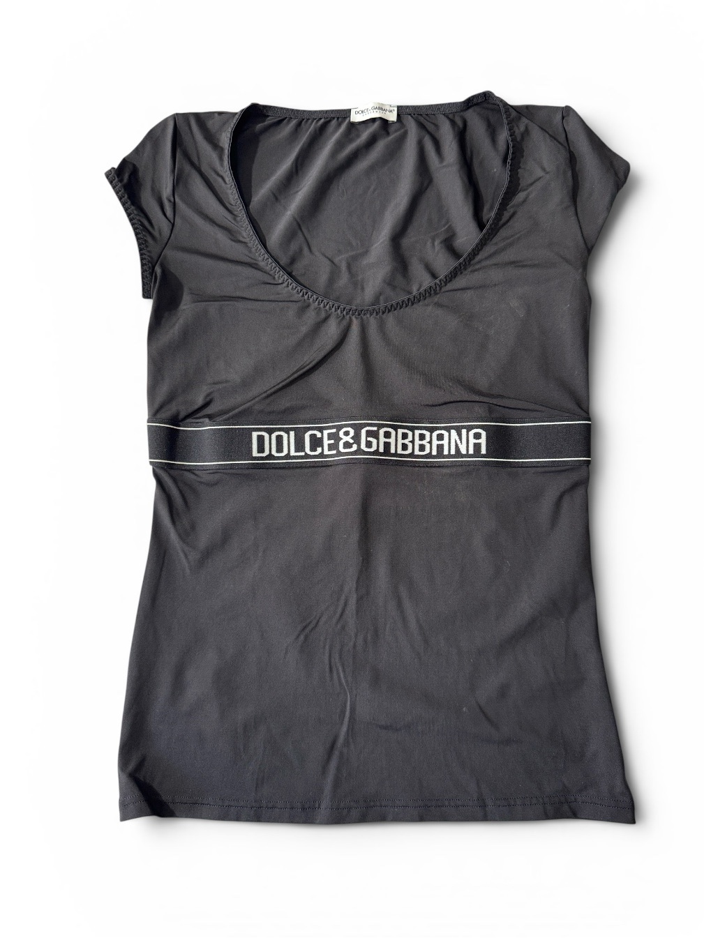 Dolce & Gabbana Women’s S Small Black Y2k Nylon Spell Out Top Euc